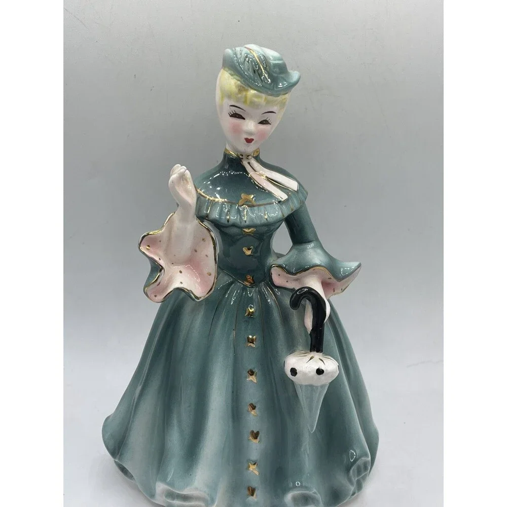 Vintage NAPCO Lady Margaret Figure Vase Hand Painted A1875C Blonde Hair